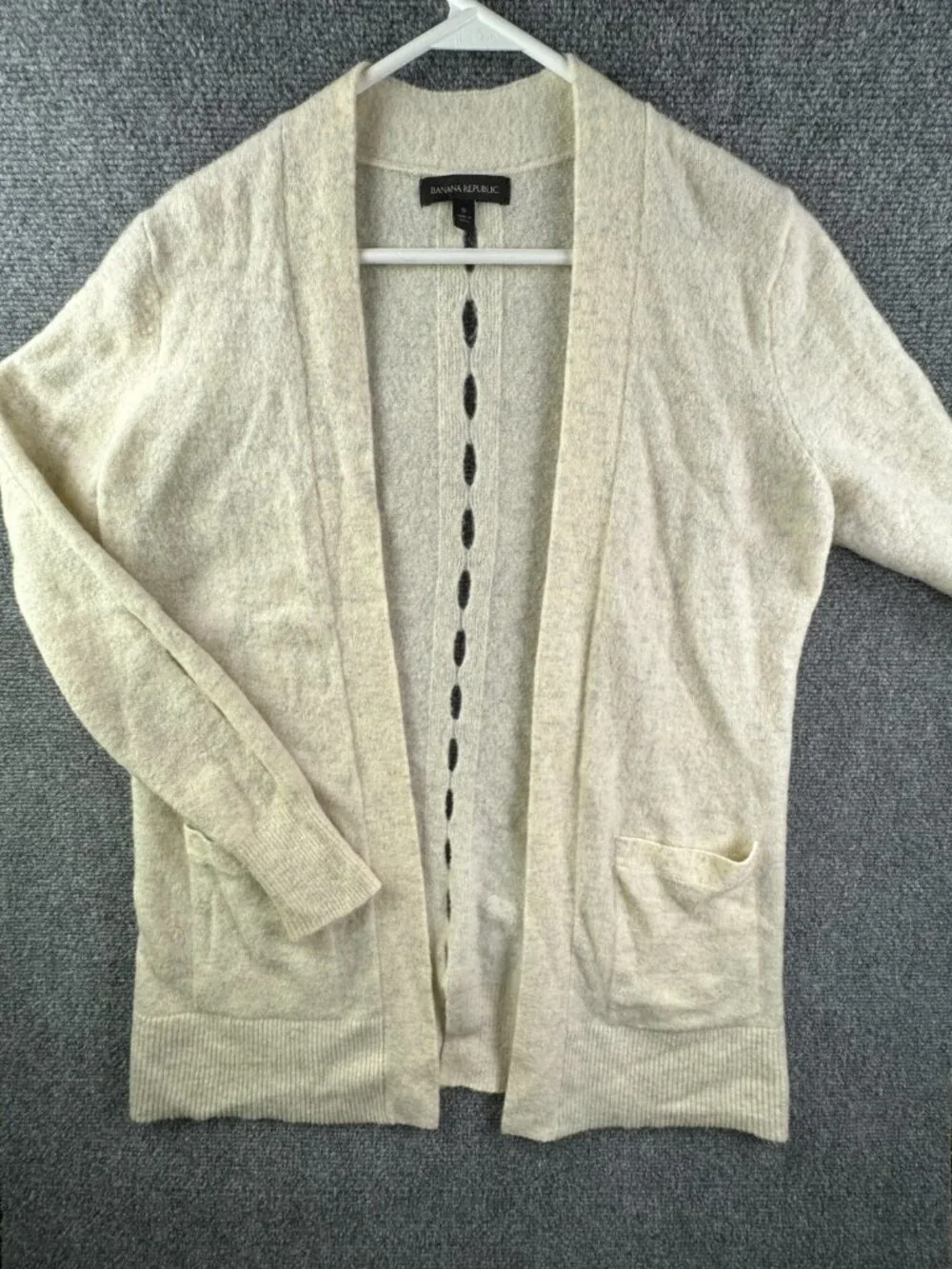Banana Republic Wool Alpaca Blend Sweater Women’s Small Ivory Open Cardigan